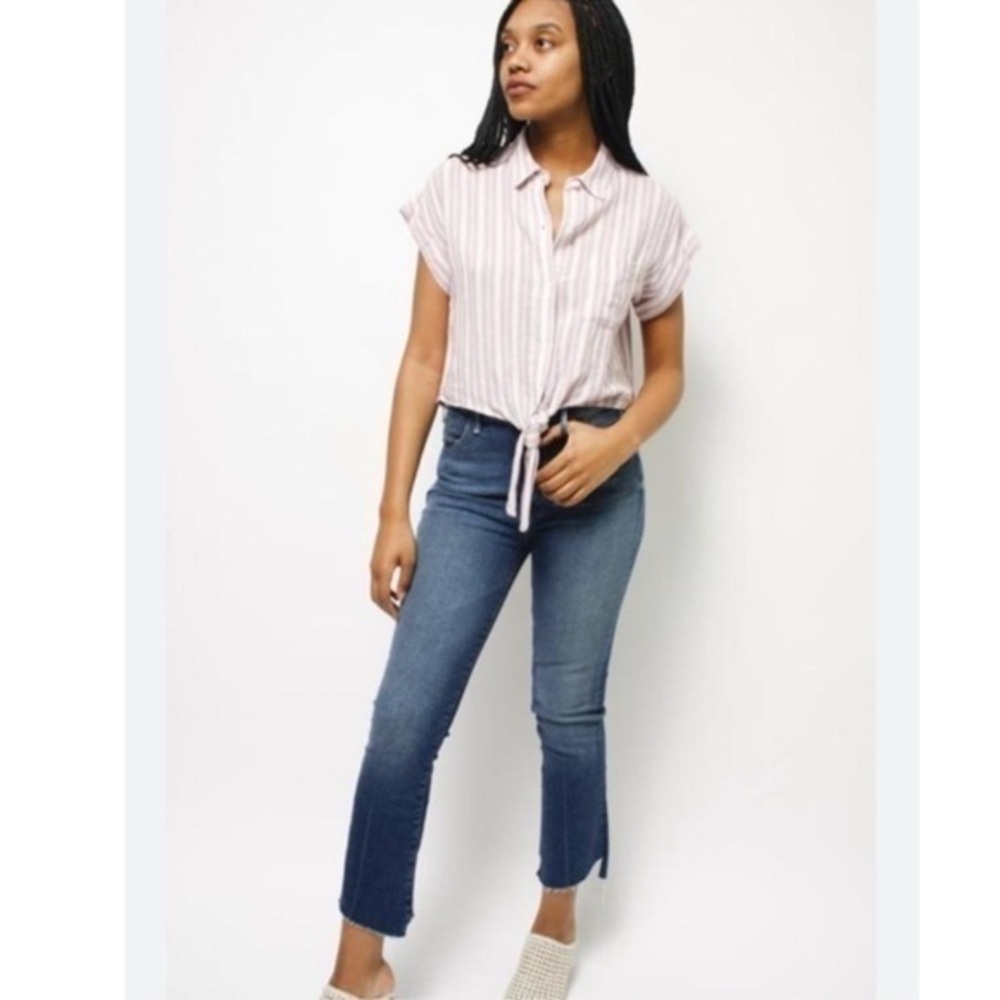 Mother Jeans The Hustler Two Step Ankle Fray in The Buck Stops Here
